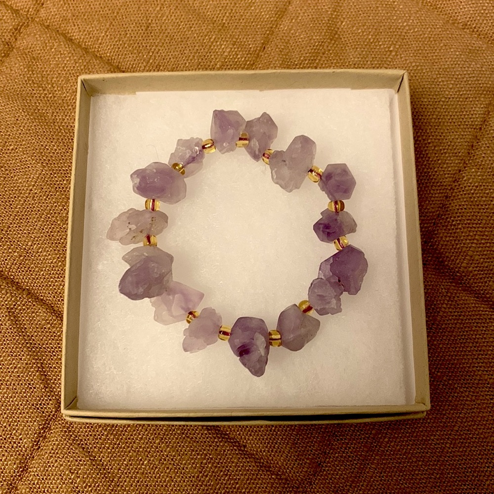 New Amethyst Stone Elastic Bracelet